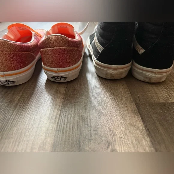 Vans Kids Glitter Slip-On Sneakers - Pink and Gold Bundle Size Girls 13-13.5 - Picture 4 of 6